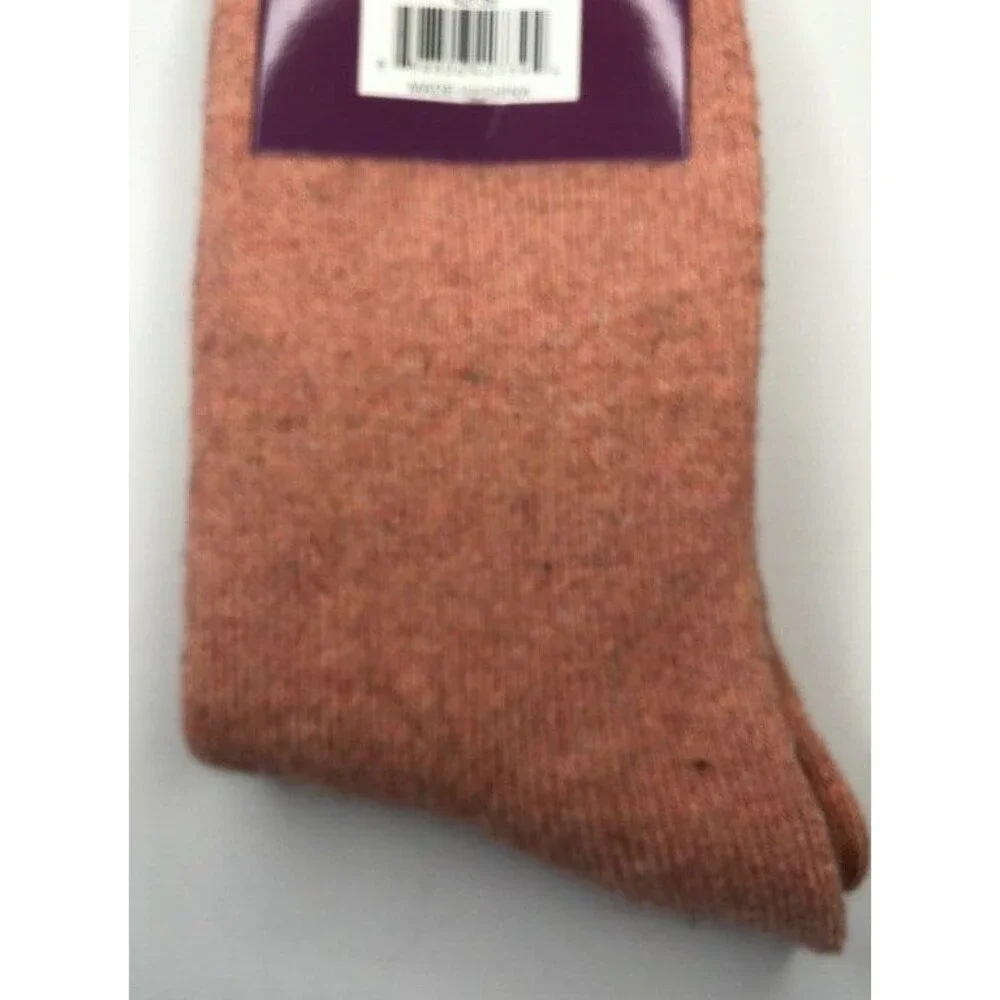 Fair Isle Lamb's Wool Ladies Socks Deer Crew Warm Winter Boot Pink Size 9-11